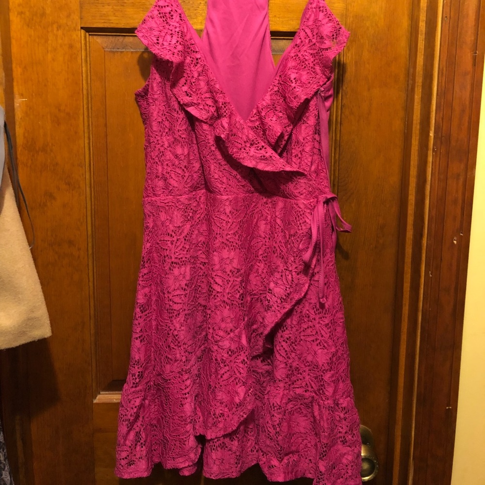 Hot pink lace dress